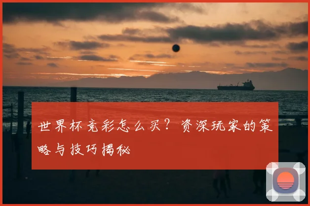 世界杯竞彩怎么买？资深玩家的策略与技巧揭秘
